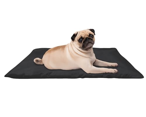 Image of Washable Dog Bed for Large & Medium Dogs | Soft Polyester Pet Bed Cushion with Anti-Slip Bottom | Comfortable & Durable Pet Mattress for Indoor & Outdoor Use (85 x 55 cm)