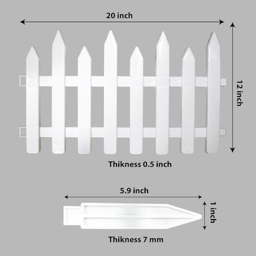 Image of Blooming Enterprises Pack of 4 Virgin Plastic Garden Foldable Fence Panels for Lawn & Plant Borders White | Decorative Outdoor Picket Edging for Garden, Patio & Pathways | Weather-Resistant PVC