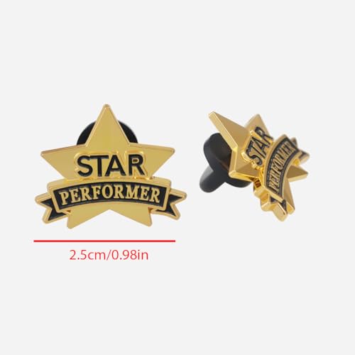 Star Performer Pins – 24PCS Gold Star Recognition Lapel Pins for Employee Awards, Staff Appreciation, Team Excellence, Workplace Incentive Gifts Bulk2