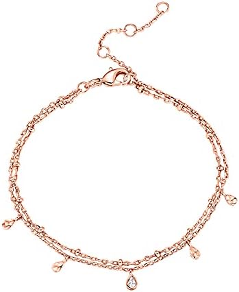 PAVOI 14K Gold Plated Paperclip/Curb/Figaro Chain Adjustable Bracelet for Women