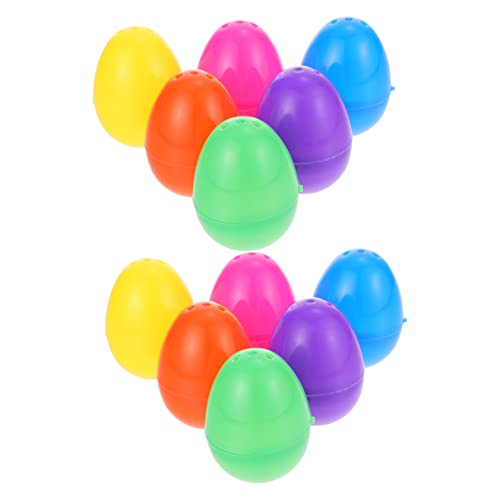 Kisangel 12 Piezas Huevos de Pascua Vacíos de Plástico Decorativos y Rellenables para Fiesta Infantil y Decoración Hogar Accesorios para Pascua