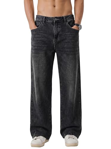 JMIERR Jeans Herren Baggy Baumwolle Weite Jeans Hose Herren Stretch Vintage Loose Fit - Bequeme Streetwear Freizeithosen