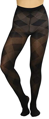 Image of ToBeInStyle Women's Argyle Checkered Diamond Rhombus Net Opaque Sheer Tights Pantyhose