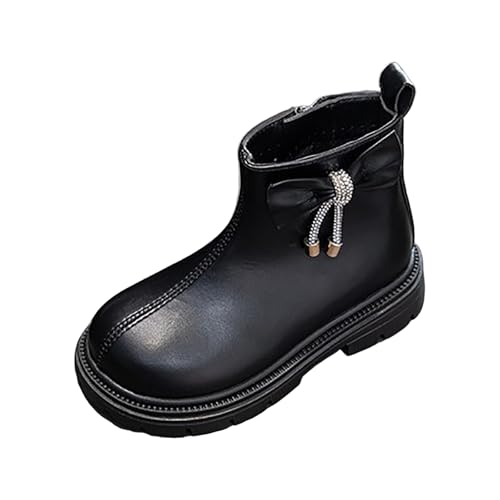 IWIHMIV Winter Boots for Kids Toddler Ankle Boots Girls Snow Boots Girls Winter Shoes Warm Shoes with Cute Bow for Toddlers
