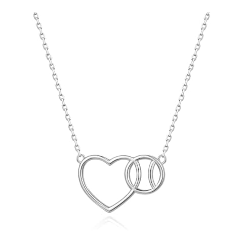 STROLLGIRL 925 silver Baseball Necklace Sport team Sports Jewelry softball Necklace Team Necklace for Baseball Sports Player Gift Cover