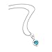Produktbild Orovi Schmuck Damen 0.01 Ct Diamant Halskette mit herz Anhänger Edelstein/Geburtsstein Topas in blau und solitär Diamant Brillant Kette aus Weißgold 9 Karat / 375 Gold, länge 45 cm