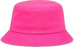 JUNGANRHA® Unisex Womens, Mens Cotton Bucket Hat Reversible Girls or Boys Fisherman Hats Plain for Hunting, Camping, Hiking, Travelling, Fishing, Football Summer Sun Hat Hot Pink