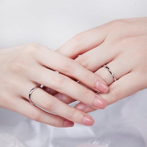 Bagues de fiançailles pour couples Mobius en argent symbole d'amour infini