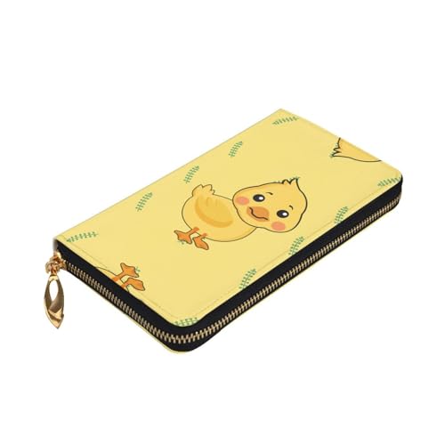 cartoon duck printing Women's leather long handheld wallet large capacity credit card zipper bag3