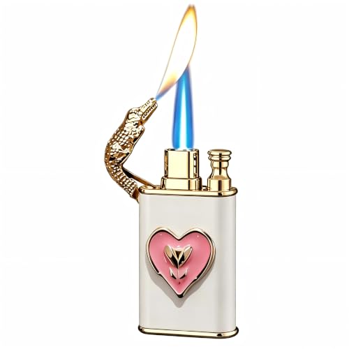 Encendedor con llama doble y diseño corazón rosa