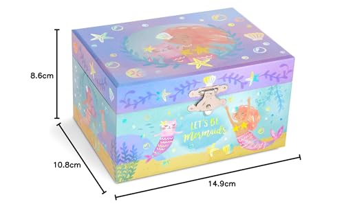 Jewelkeeper - Meerjungfrau Schmuckkästchen mit Spieluhre für Mädchen, Regenbogen Meerjungfrau und Goldfolie Design - Sobre las Olas Melodie Purple