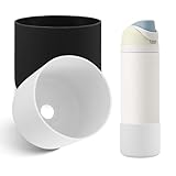 Incycall 2-stück Silikon-Wasserflaschenhülsen für Owala 24 oz, rutschfeste Schutzmanschetten für Wasserflaschen, schützen die FreeSip- oder Flip-Stahlwasserflaschen. (Schwarz + Weiß)