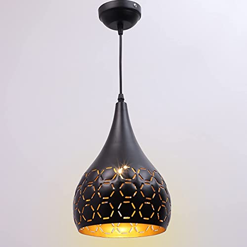 Image of GreyWings Modern Black Dome Laser Cut Hanging Pendant Light for Ceiling - Aluminium, Drop, Antique Decor,(Bulb is not Included) Big Pack of 1