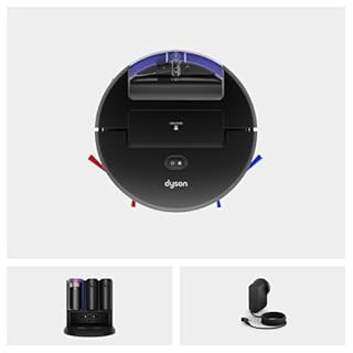 Dyson Spot+Scrub™ AI, Wet & Dry Robot Vacuum, Self‑Cleaning Wet Roller, 4× Carpet Suction Boost, Self‑Emptying, Self‑Cleaning, Self‑Refilling, AI Stain Elimination (Black/Blue)