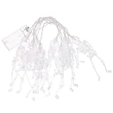 Garneck Halloween Lichterkette Skelett 10 LED Biegbar Bunt Batteriebetrieben 15m Innen Dekoration