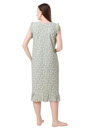Image of Women's Viscose Blend Comfort Short Nighty with Side Pockets | Soft Printed Short Night Dress for Everyday Wear | Easy to Wear (CS5001)