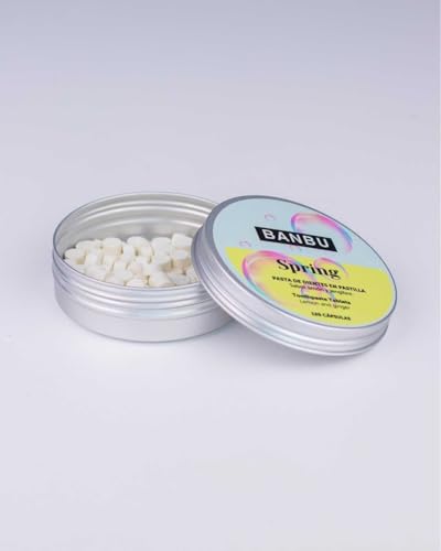 BANBU Pasta de Dientes Natural en Pastillas | Sabores Variados | Sin Flúor | Vegano (120 Pastillas, Limón)