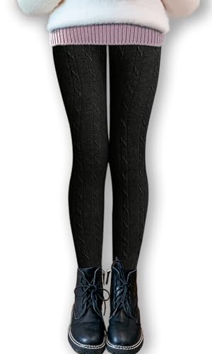 KSK KAISHEK Girls' Winter Stretch Warm Thick Fleece Lined Leggings Full Length Comfortable Tights Pants 4-13 Years2