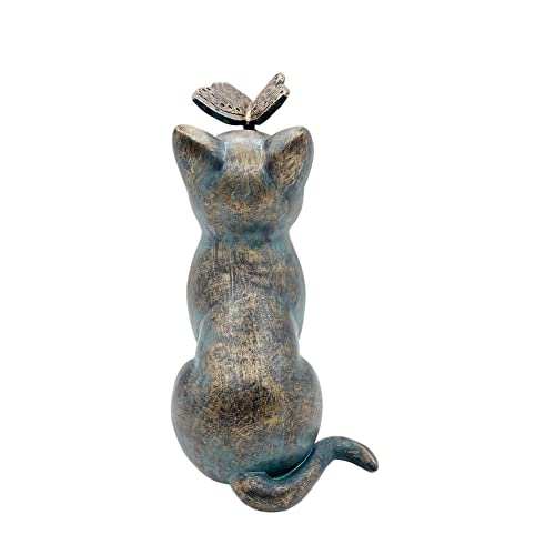 Xzjmy Garden Decor Statues,Cat Figurines Gifts With Butterfly,8" Scarecrow For Garden - For Indoor Outdoor Home Or Office,Garden Statues Decor #TOP4