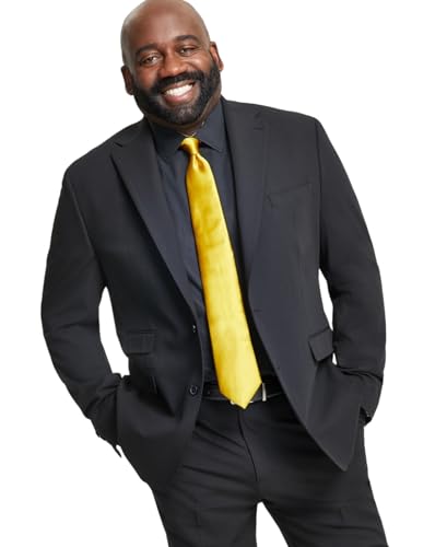 Mens Classic fit Suit Jacket Blazer 40 S Black Solid