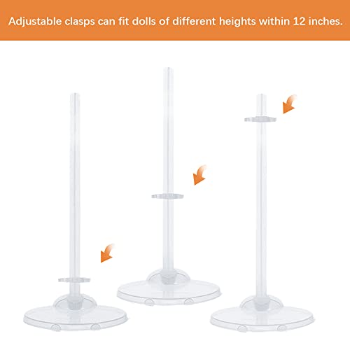 Image of 20PCS Doll Holder, Doll Stand Display Holder, Ideal Display Stand Support with Adjustable Waist Clip for 11 to 13 Inch Tall Dolls