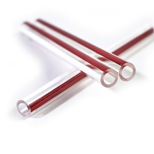 Tubular Gauge Glass - Standard Wall (7/64") Red Line - Package of 6 (0.625, 5/8, Inches, 10.25, Inches)