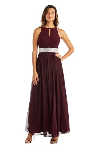 Image of Halter Maxi Dress W /Rhinestone Waist & Flowing Car Wash Skirt