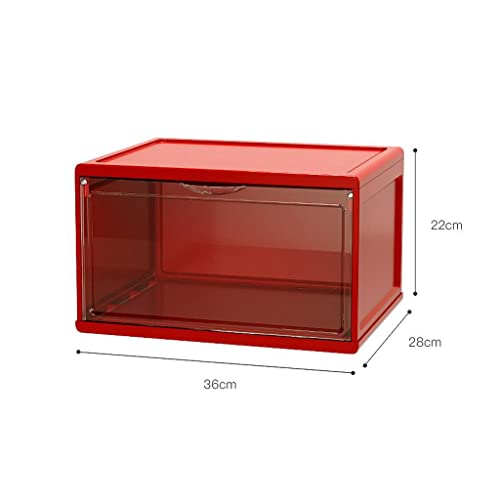 Boîtes à chaussures transparentes RJJ en pack de 4 pour baskets rouges - 3