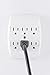 GE 6-Outlet Extender Wall Tap, Grounded Adapter, Tamper-Resistant Safety Outlets, Charging Station, 3-Prong, UL Listed, White, 55200
