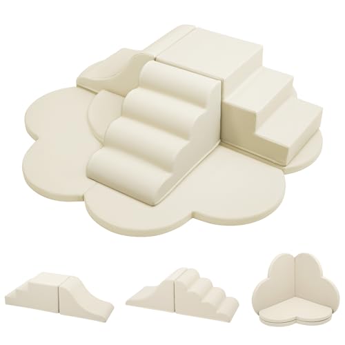 Merax Indoor Climbing Toys for Toddlers 6-Piece Soft Foam Climbing Blocks Climb & Slide Soft Play Set