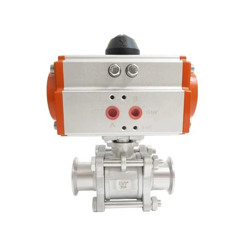 Válvula de bola DN32 de tres piezas para automatizar tuberías industriales con abrazadera 5
