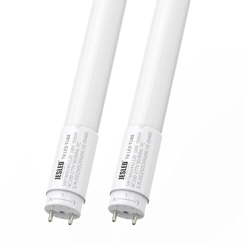 JESLED 2Pack 4FT T8 LED Bulbs,18W 2400LM 5000K Led Tube