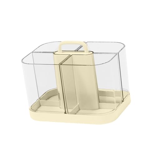 多機能デスクオーガナイザー収納ボックス 4 コンパートメントペンカップハンドル付き化粧ブラシオーガナイザーホームオフィスデスクコンテナ