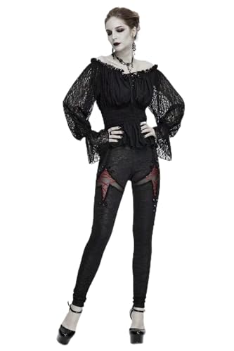 Leggings góticos punk para mujer con cordones cruzados y estilo atrevido 1