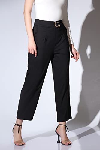 Image of Leriya Fashion Women's Ankle Fit High Rise Trousers High-Waisted Pant| Korean Trousers