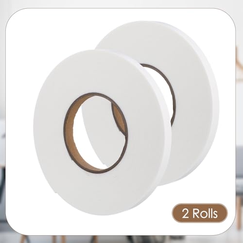 Image of Tatuo 2 Rolls Double Sided Foam Tape PE Foam Tape Sponge Soft Mounting Adhesive for DIY Craft Picture Poster Hanging (1 /2 Inch by 33 Feet,White)