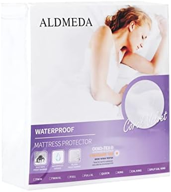 ALDMEDA Coral Velvet Softness Waterproof Mattress Protector  Hypoallergenic  Mattress Cover  Vinyl Free  (King)