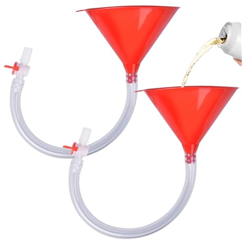 Gcroet Cerebro de Cerveza 2pcs con Tubo sin torcedura, Embudo de Bebida a Prueba de Fugas con válvula de Sellado para Juegos de Cerveza, Fiestas universitarias, Vacaciones de Primavera
