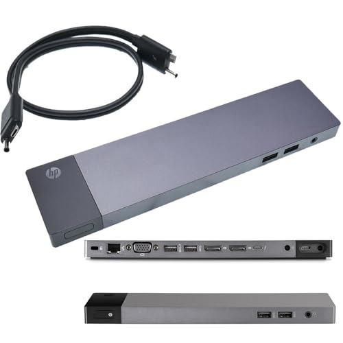 HP Elitebook Zbook Thunderbolt 3 Dock 90W- HP TB3 Docking Station USB-C Connection DisplayPort RJ-45 VGA (Renewed)