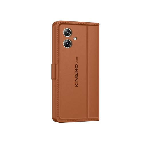 Image of KIVANO LUXE Compatible for Motorola G54 5G / Motorola G64 5G Luxury Handmade Leather Magnetic Flip Folio Case | Card Holder & Kickstand | Slim Protective Cover | Unisex - Brown