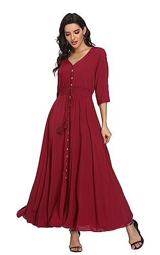 Image of Casual Summer Dresses for Women 2026 Maxi Dress Flowy Bohemian Beach Party