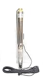 CHM GmbH® Tiefbrunnenpumpe 3,5 Zoll Ø 9,2 cm, Brunnenpumpe 550 Watt 6300 L/h 6,2 Bar Tauchpumpe sandverträglich…