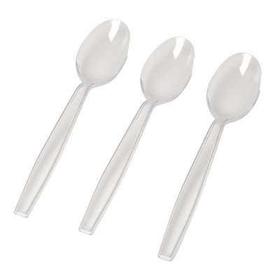 Flairware Heavy Duty Boxed Disposable Plastic Spoon (1000/Case) Color: Clear