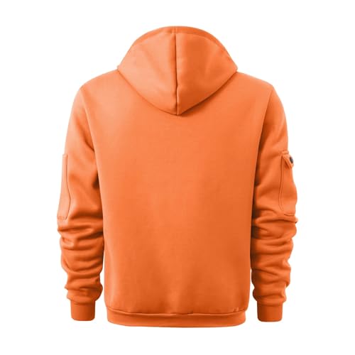 Hoodies for Men Long Sleeve Solid Drawstring Oversized Sweatshirts Quater Zip Up Pullover Fall Sweater With Pockets2