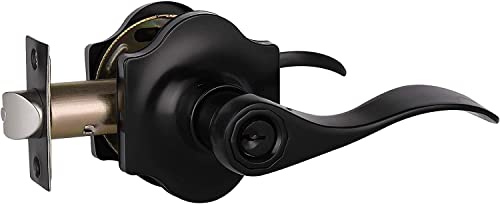 Knobelite Camelot Trim Keyed Entry Door Lock 1 Pack Exterior Door Lever For Security, Black Wave Door Lever For Front Door, Right/Left Handed Reversible Door Lock With Keys #TOP8