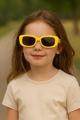 Image of ALNA-TURA Sunglasses For Boys & Girls, Goggles For Kids, Stylish Modern Yellow UV Protectd Shades Glasses, Birthday gift sunglasses kids, Cool trendy kids shades (Age 3 To 10)