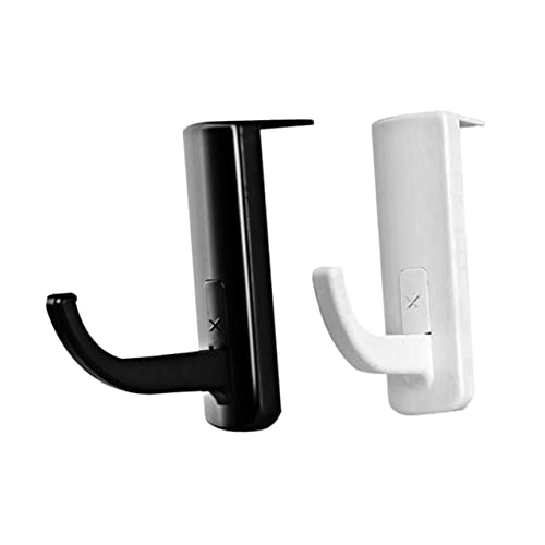 ARTIBETTER 2 Piezas Soporte Auriculares Adhesivo Gancho para Mesa Gaming Organizador Headphone Holder Rack para Casa Oficina Cafetería Negro Blanco
