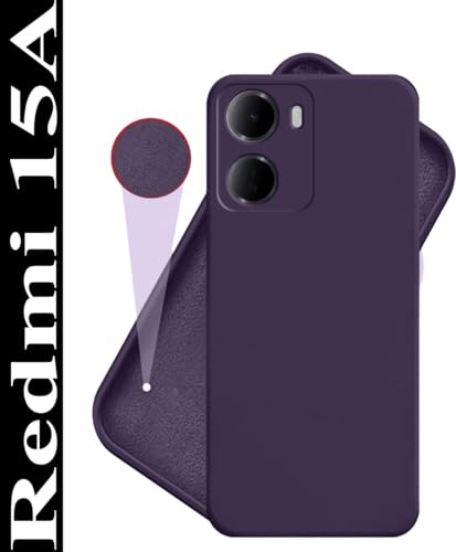 Image of AeoFit Back Cover for Redmi 15A 5G | Soft Micro-Fibre Lining Inside | Camera Protection Bump | Shockproof Back Cover Case for Redmi 15A 5G (Purple)