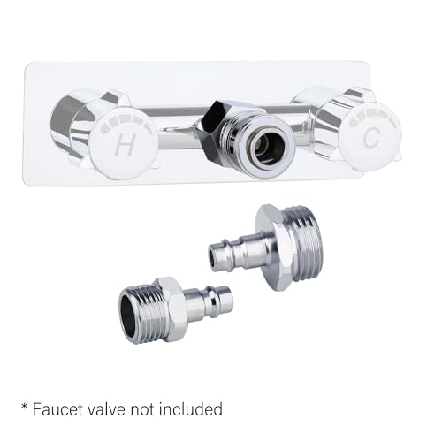 Image of RV Shower Head with Hose,RV Quick Connect Shower head,High Pressure Handheld Shower Head with On /Off,for RV Indoor /Outdoor Shower Faucet Connect Shower and Garden Hose (on /off switch, Chrome)