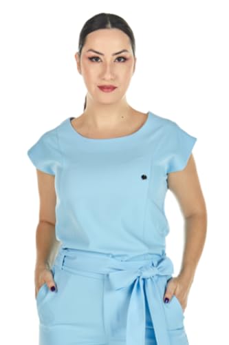 Blusa Scrub Muscle Azul Bebê Cor:Azul Claro;Tamanho:P